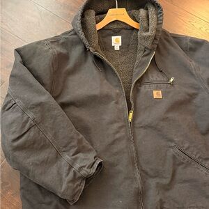 Carhartt Men's washed Duck Sherpa Lined full zip jacket